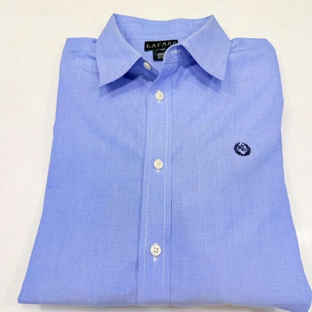 Ralph Lauren Youth Boys 2 PCS Khaki Chino Pants & Blue Button Down Shirt Sz 20